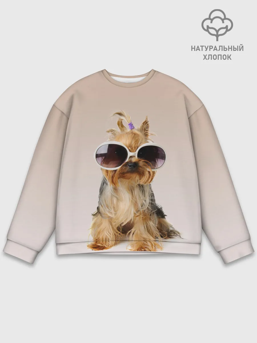 Мужской свитшот базовый / собака в очках