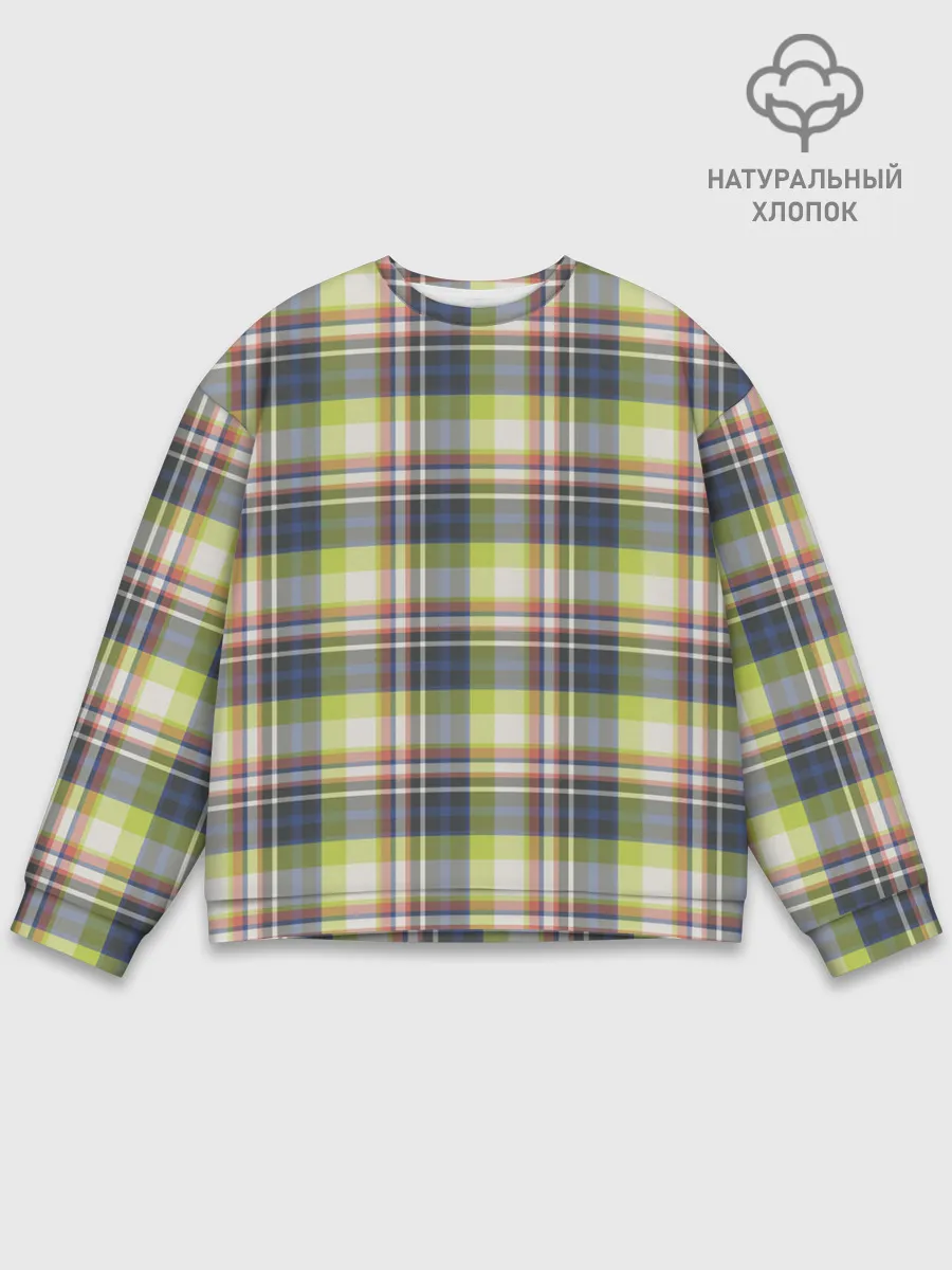 Мужской свитшот базовый / Текстура в клетку