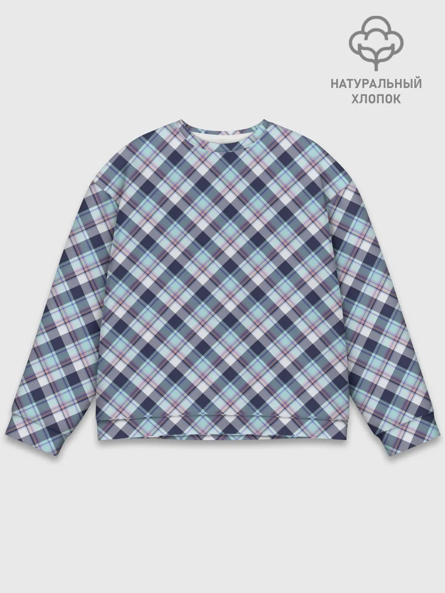 Мужской свитшот базовый / Текстура в клетку