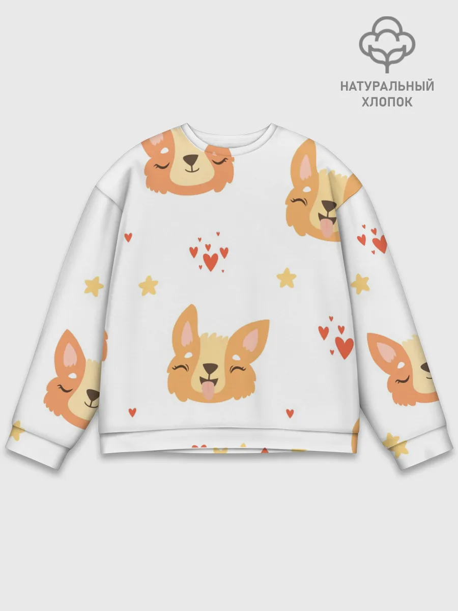 Мужской свитшот базовый / Милый Корги