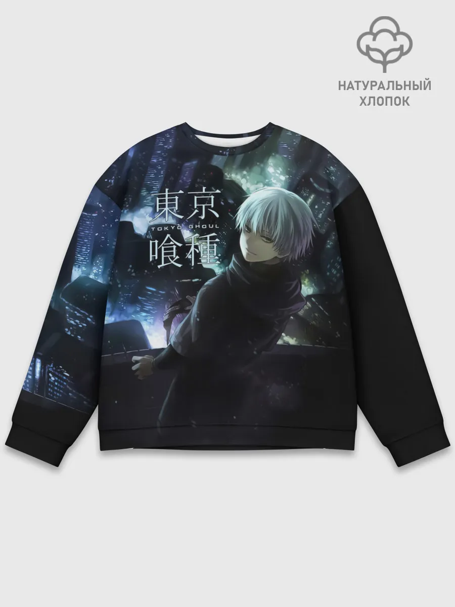 Мужской свитшот базовый / Токийский гуль ночной город