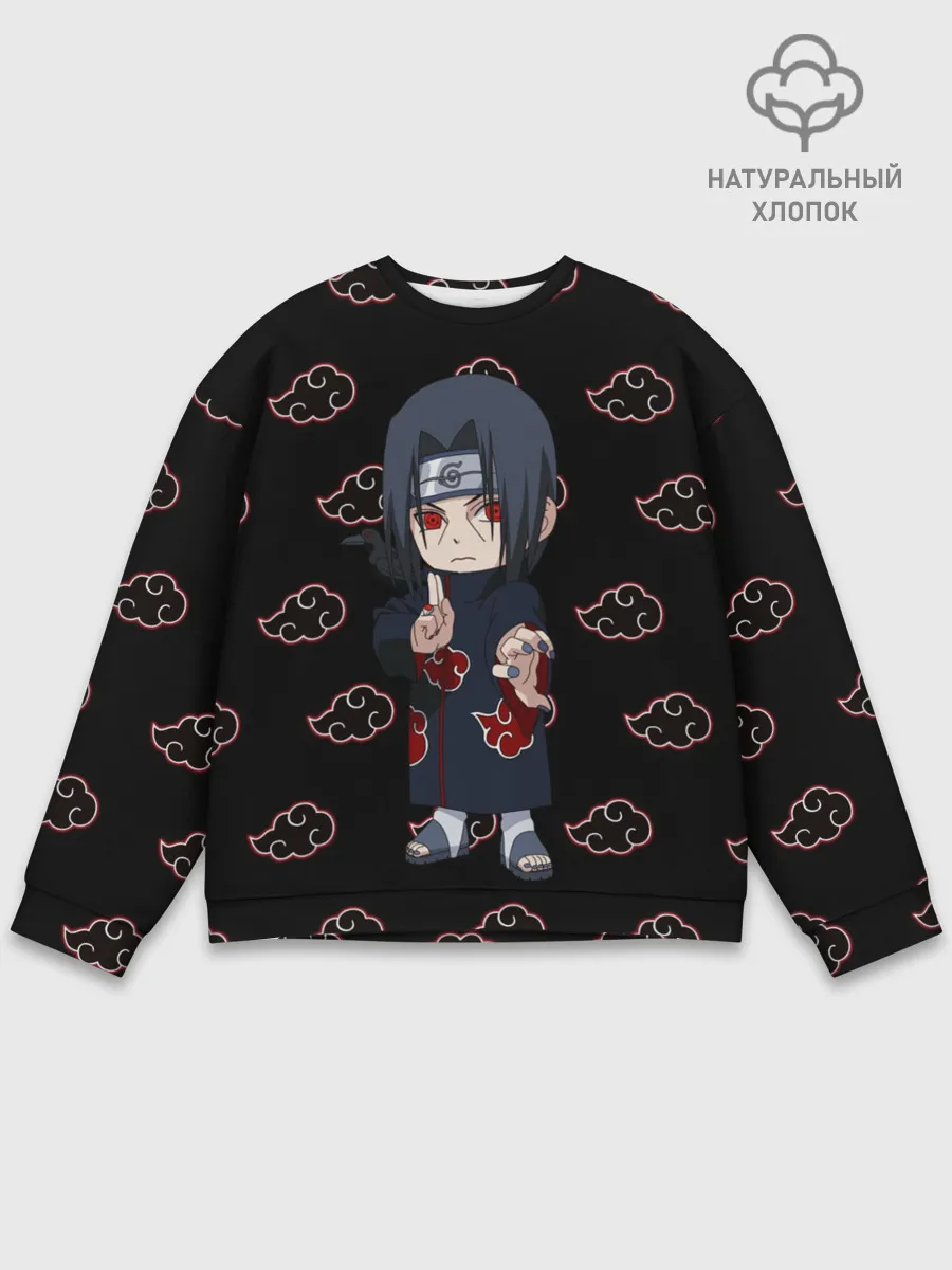 Мужской свитшот базовый / Итачи на фоне Акацуки