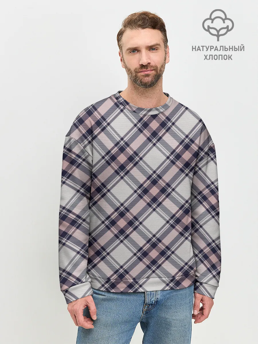 Мужской свитшот базовый / Текстура в клетку