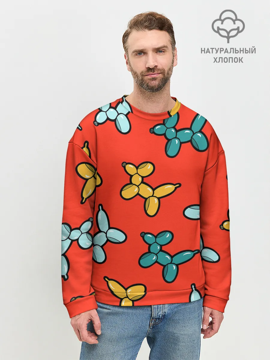 Мужской свитшот базовый / Собачки шарики