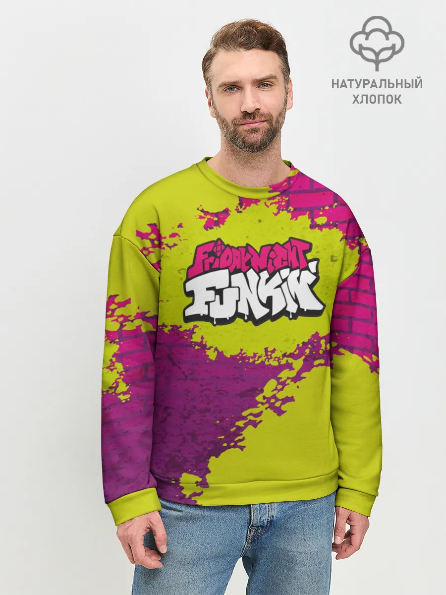Мужской свитшот базовый / Friday Night Funkin Кислотный