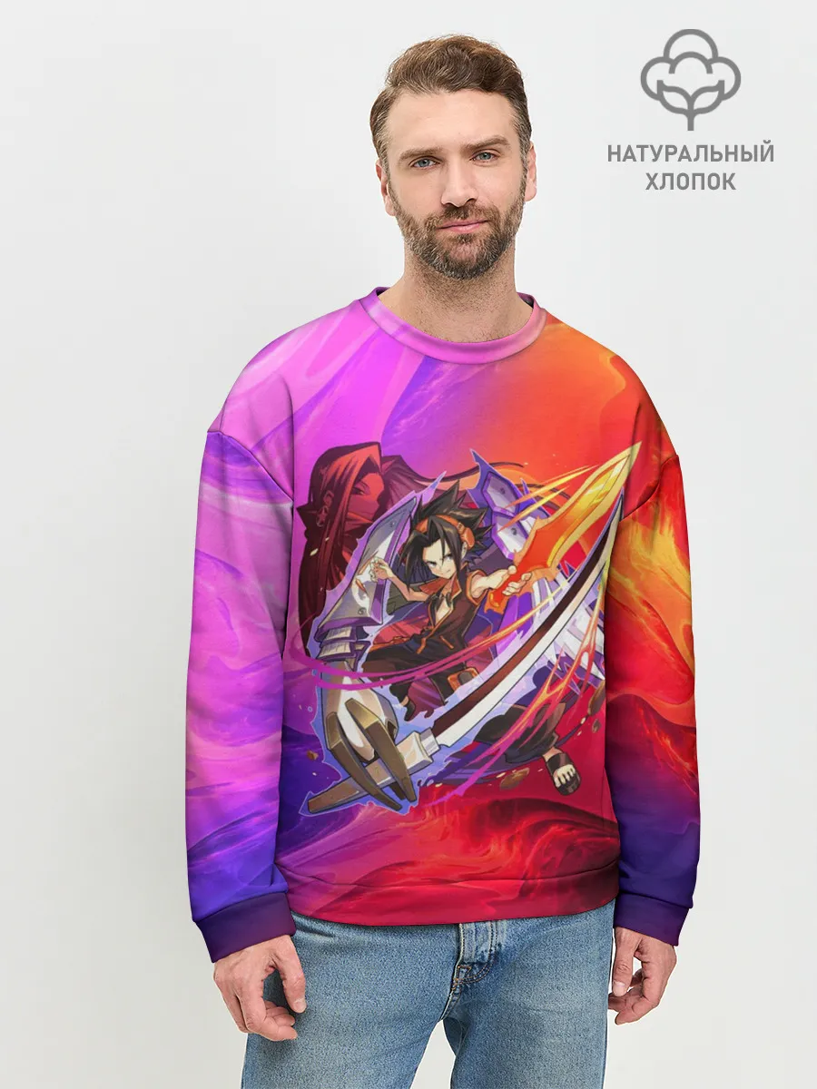 Мужской свитшот базовый / Шаман Кинг | Йо Асакура