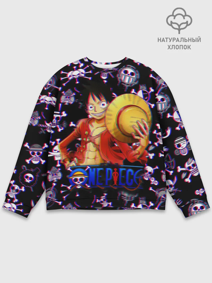 Мужской свитшот базовый / Луффи One Piece | Glitch