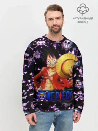 Мужской свитшот базовый / Луффи One Piece | Glitch