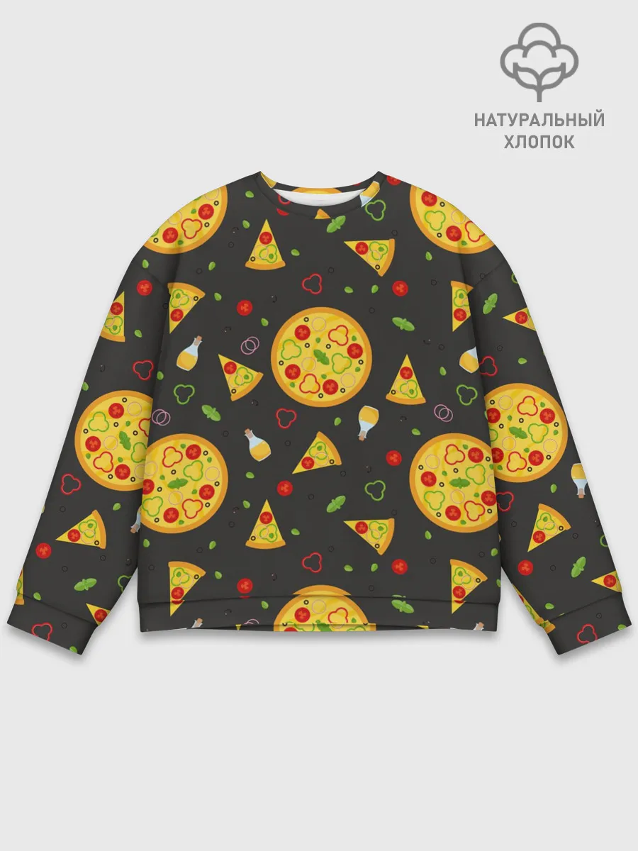 Мужской свитшот базовый / Веганская пицца