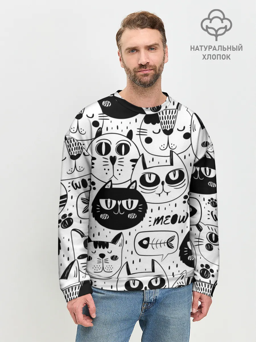 Мужской свитшот базовый / Кошки