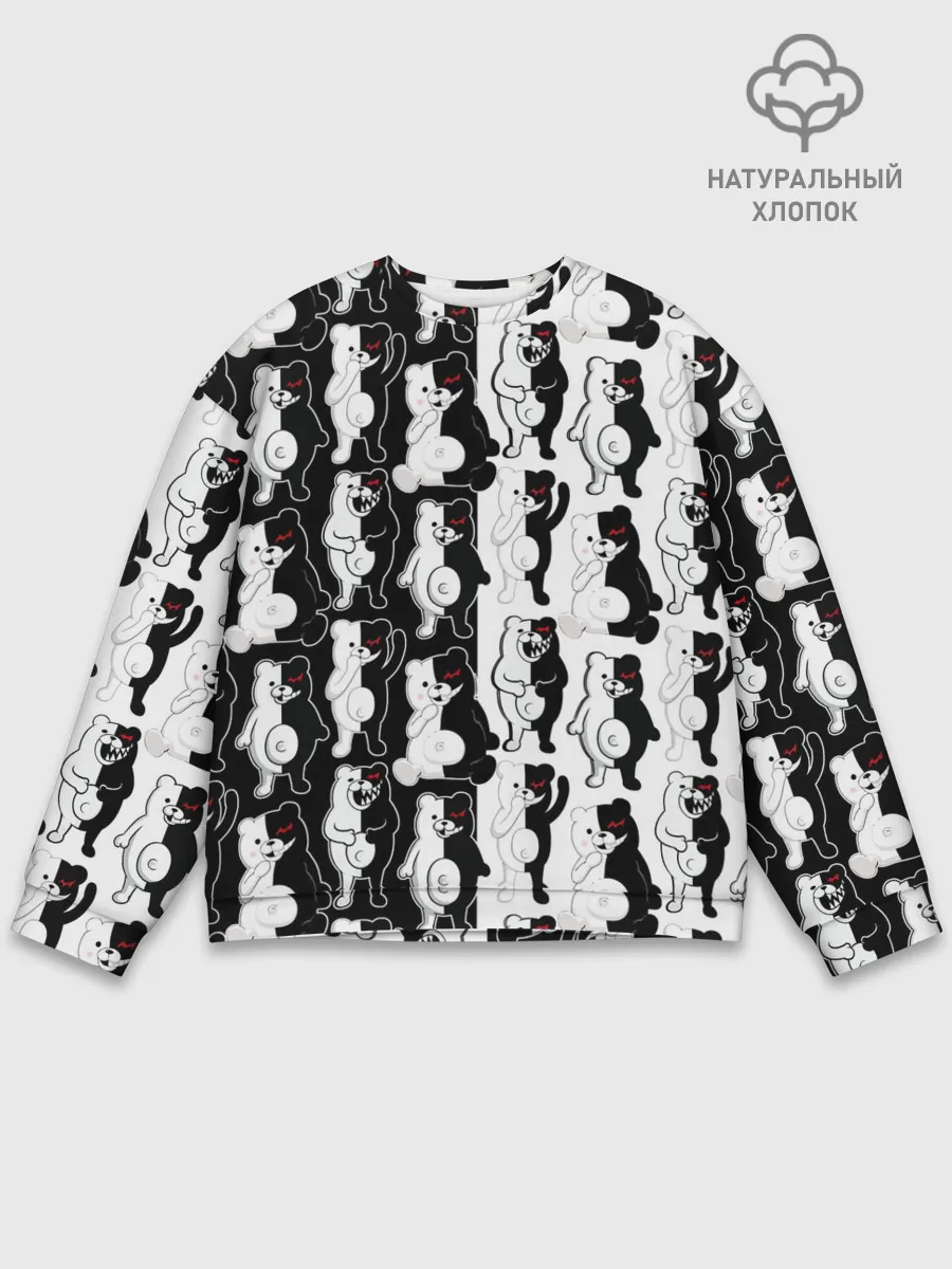 Мужской свитшот базовый / MONOKUMA / МОНОКУМА ПАТТЕРН