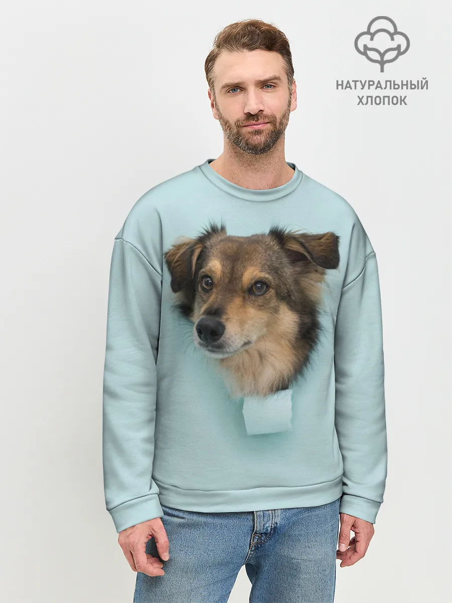 Мужской свитшот базовый / Беспородная Собака дворняга / A Dog