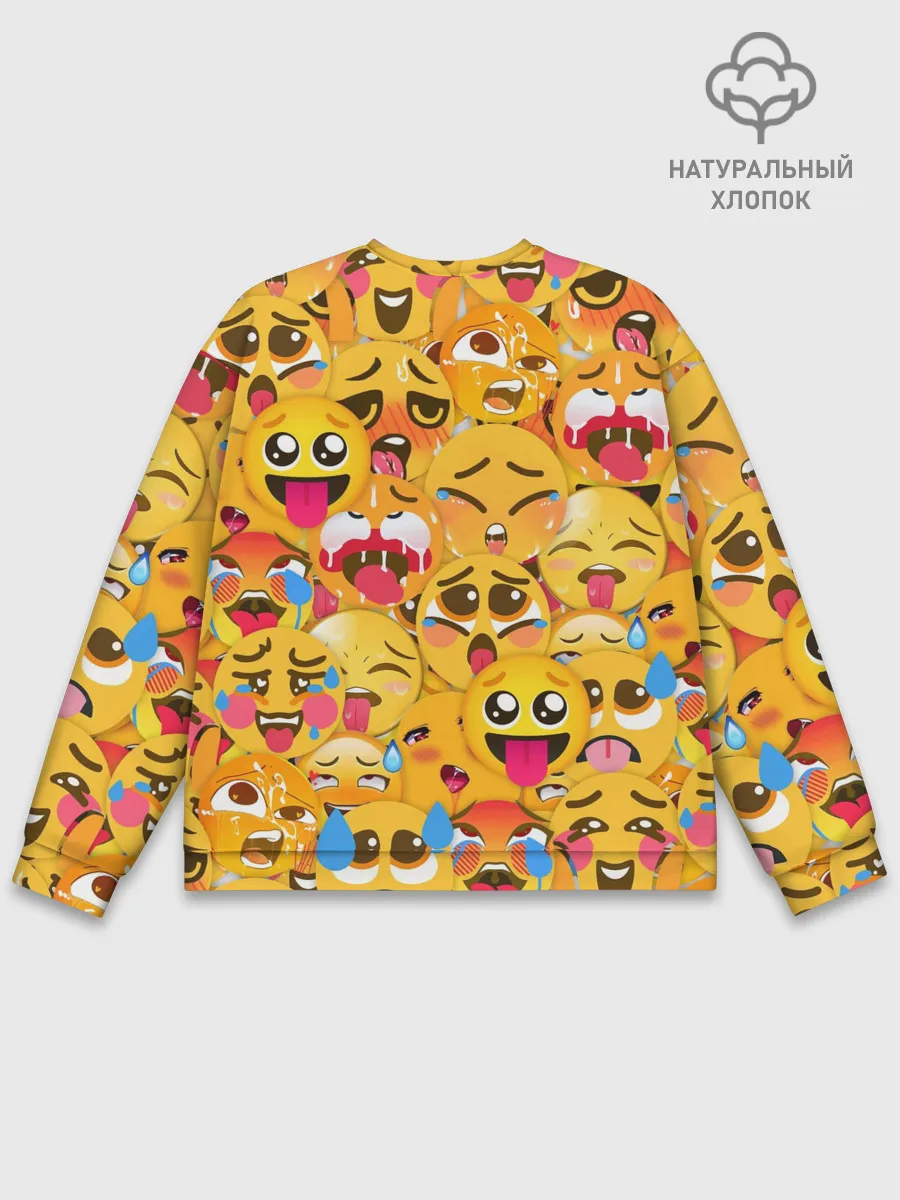 Мужской свитшот базовый / Ахегао эмодзи паттерн