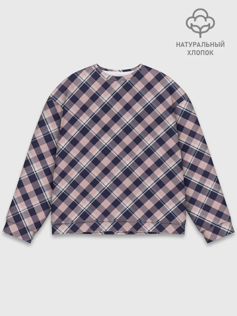Мужской свитшот базовый / Клеточный узор