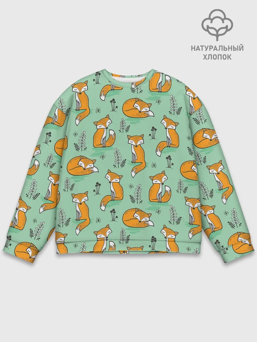 Мужской свитшот базовый / Лиса с Грибами