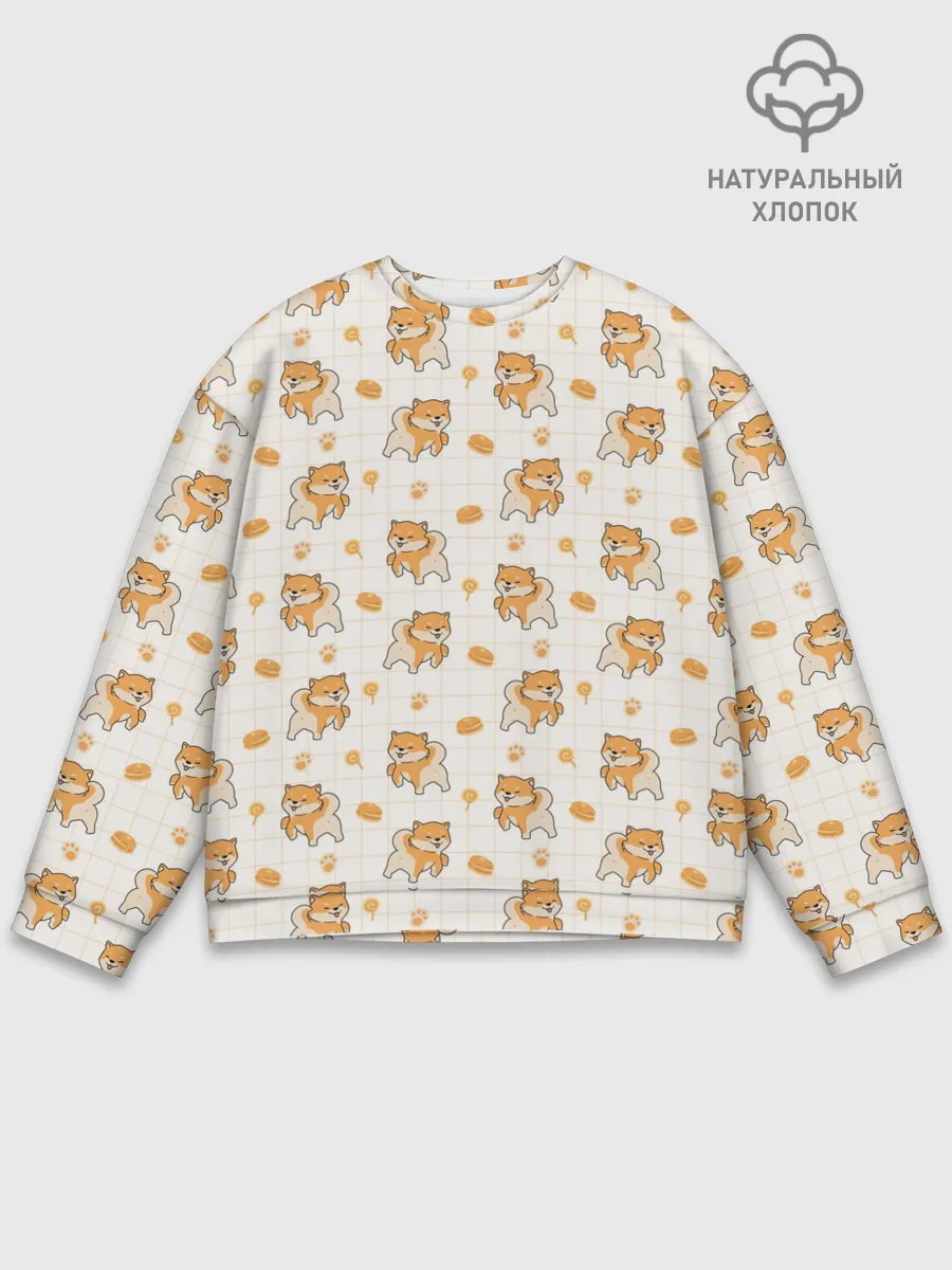 Мужской свитшот базовый / Крутая Шиба-Ину