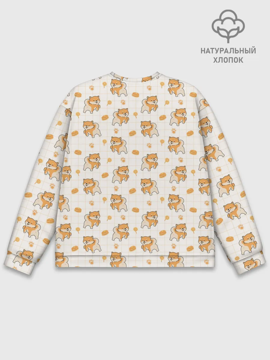 Мужской свитшот базовый / Крутая Шиба-Ину