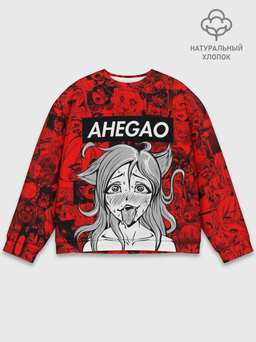Мужской свитшот базовый / Ahegao red