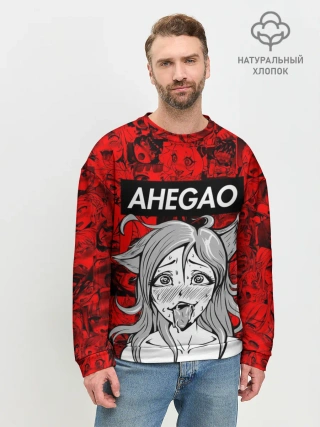 Мужской свитшот базовый / Ahegao red