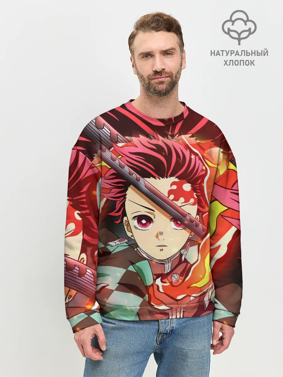 Мужской свитшот базовый / КЛИНОК РАССЕКАЮЩИЙ ДЕМОНОВ