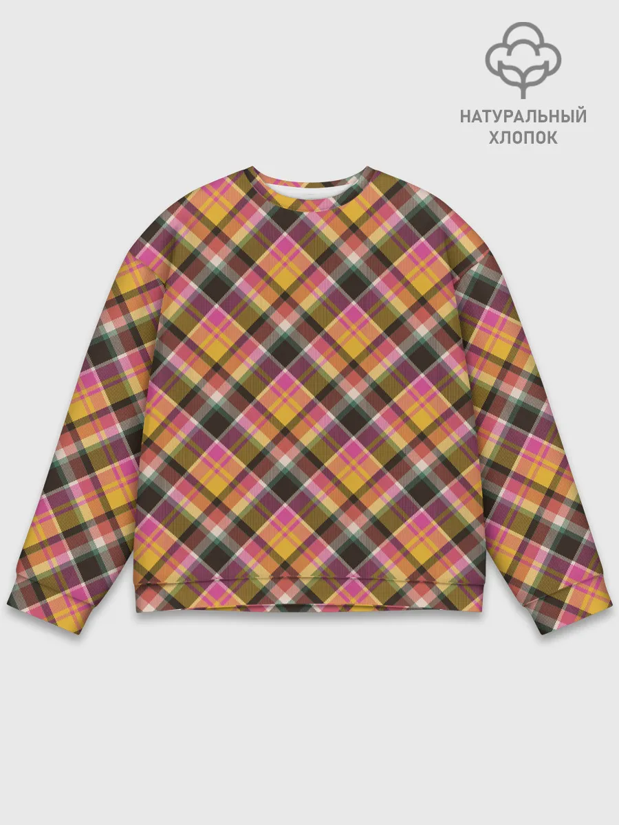 Мужской свитшот базовый / Клеточный узор