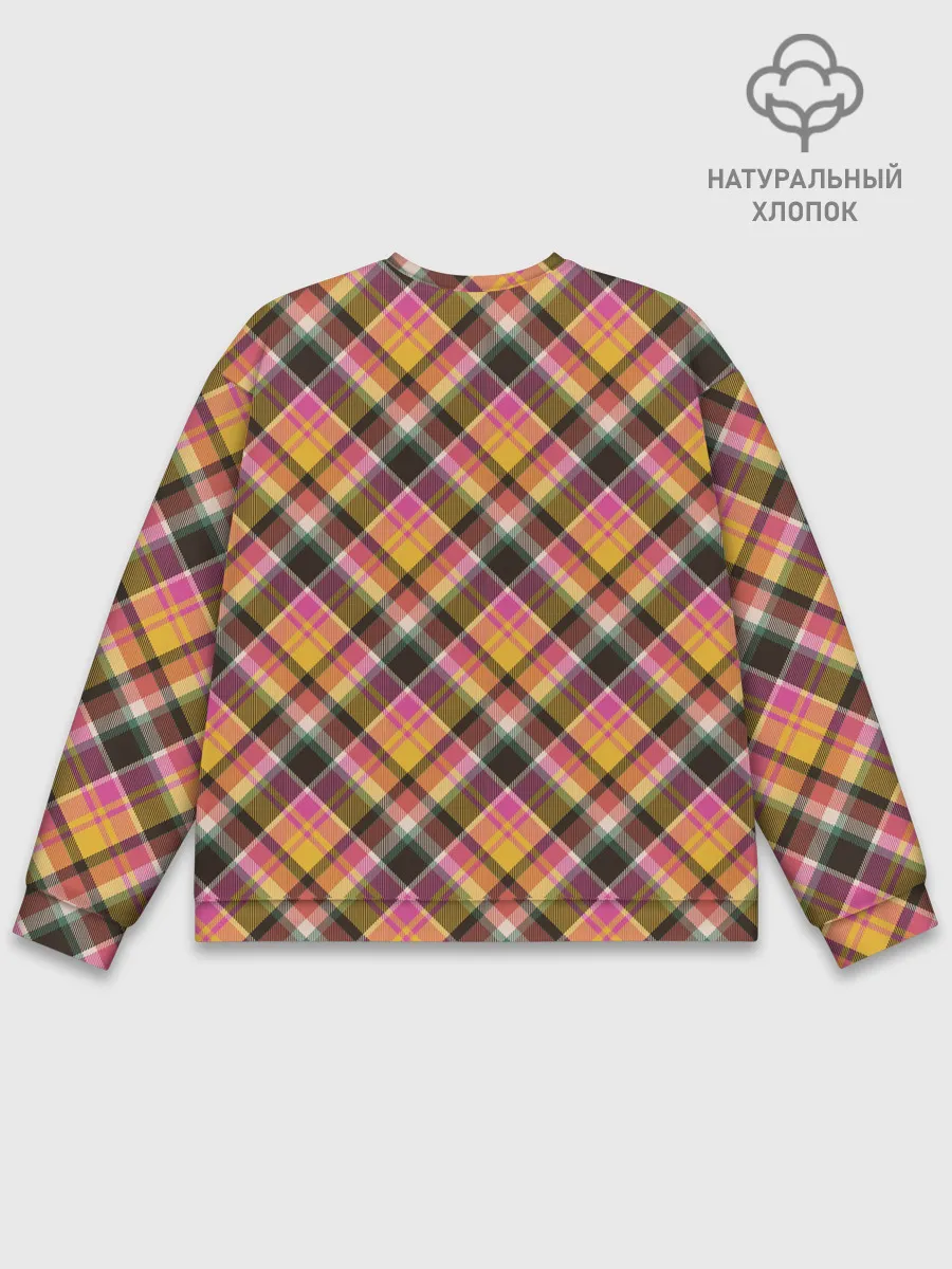 Мужской свитшот базовый / Клеточный узор