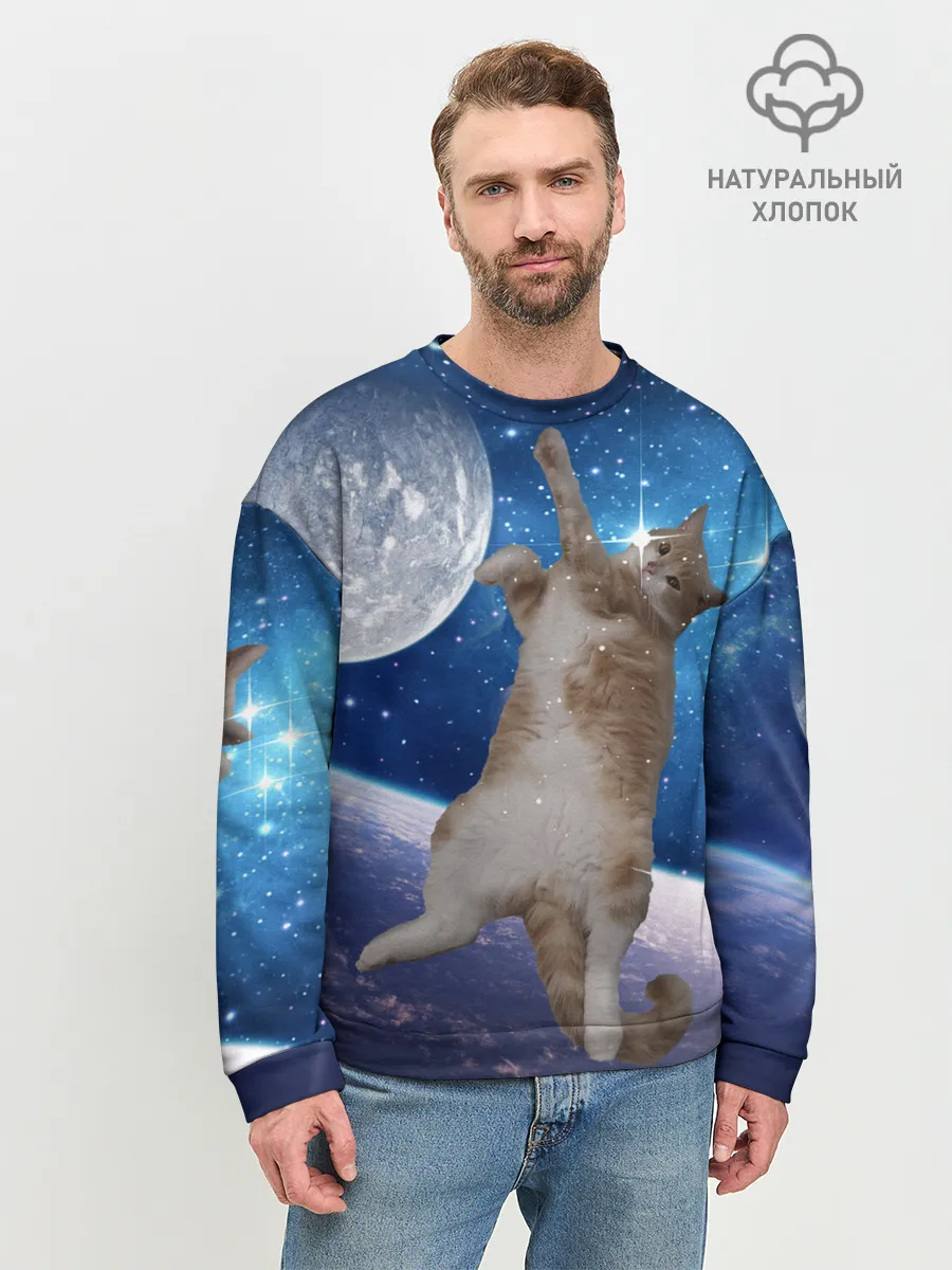Мужской свитшот базовый / Кисулькин в космосе