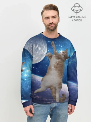 Мужской свитшот базовый / Кисулькин в космосе