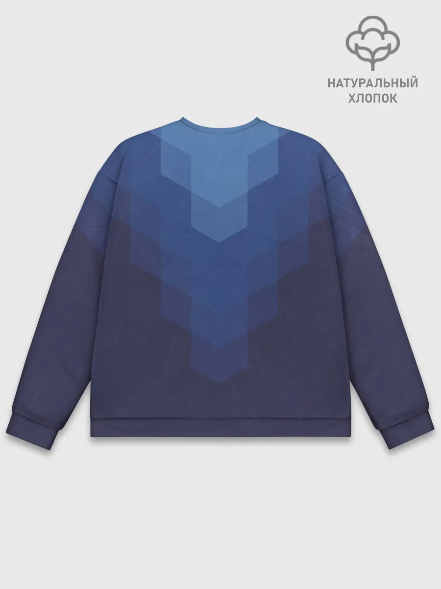 Мужской свитшот базовый / Сине-черная Геометрия Линий