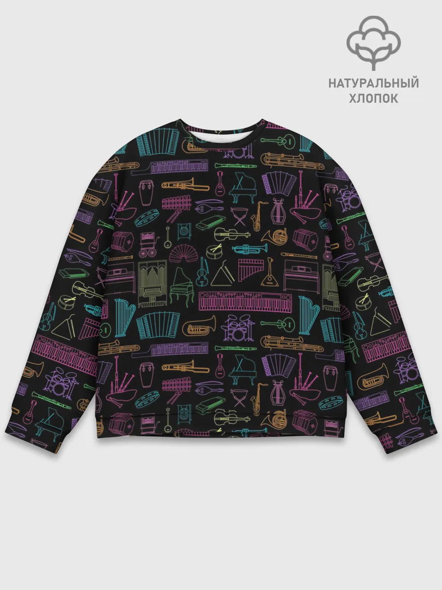 Мужской свитшот базовый / Музыкальные Инструменты
