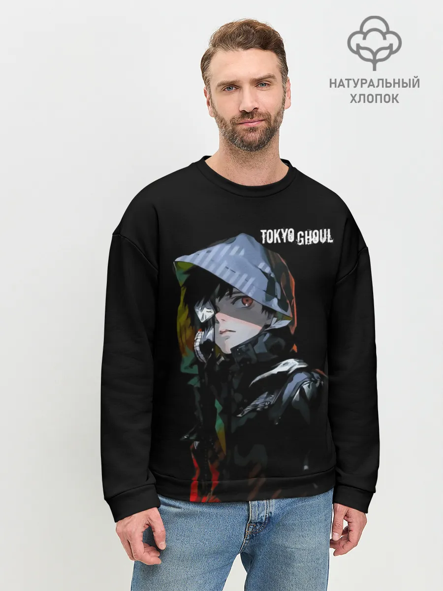 Мужской свитшот базовый / Канеки Кен с капюшоном