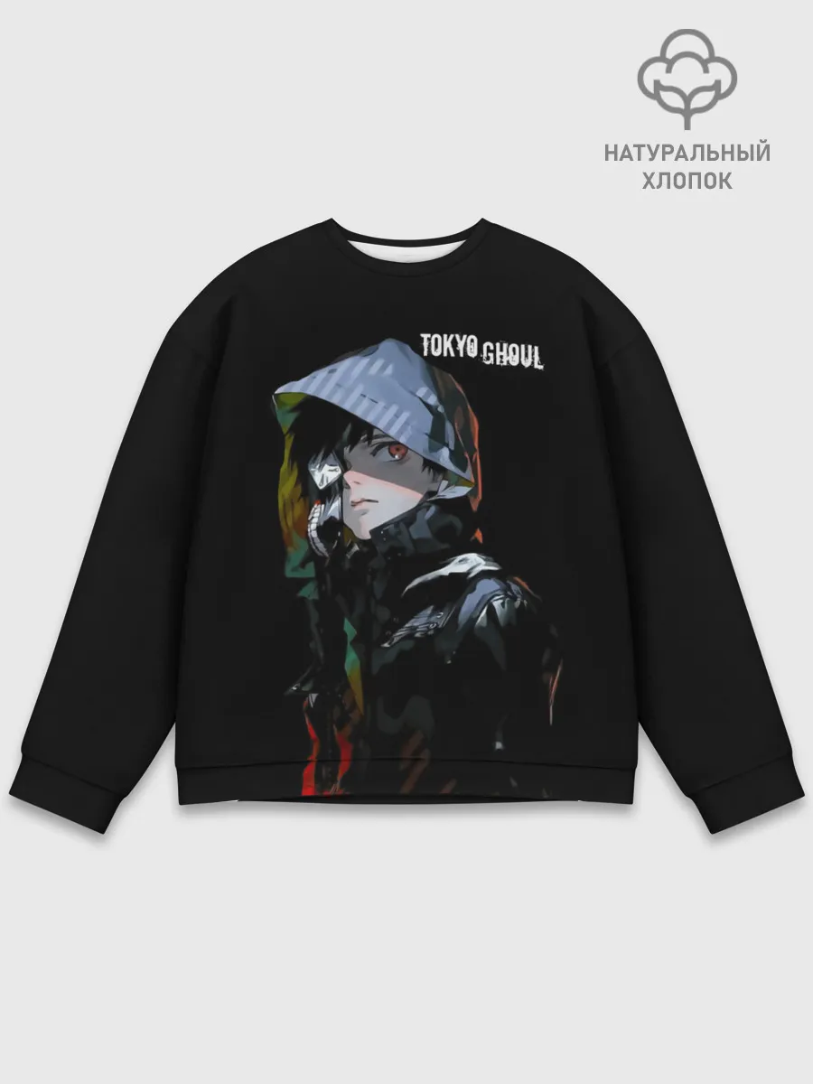 Мужской свитшот базовый / Канеки Кен с капюшоном