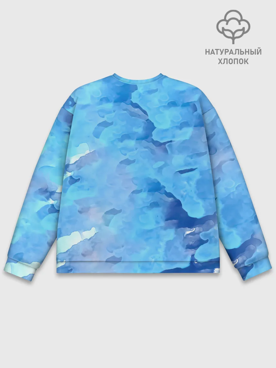 Мужской свитшот базовый / Kaneki Ken на синем фоне