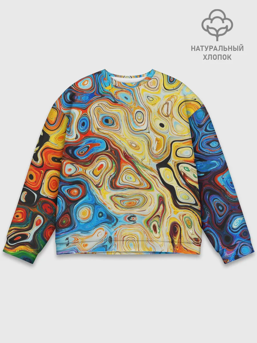 Мужской свитшот базовый / Цветные абстрактные пятна