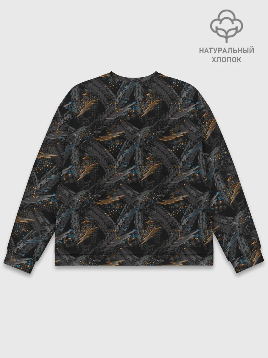 Мужской свитшот базовый / Следы шин велосипеда