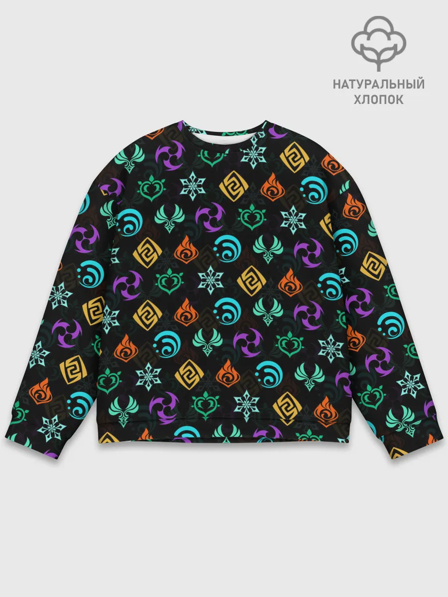 Мужской свитшот базовый / GENSHIN IMPACT ЭМБЛЕМЫ / ГЕНШИН ИМПАКТ