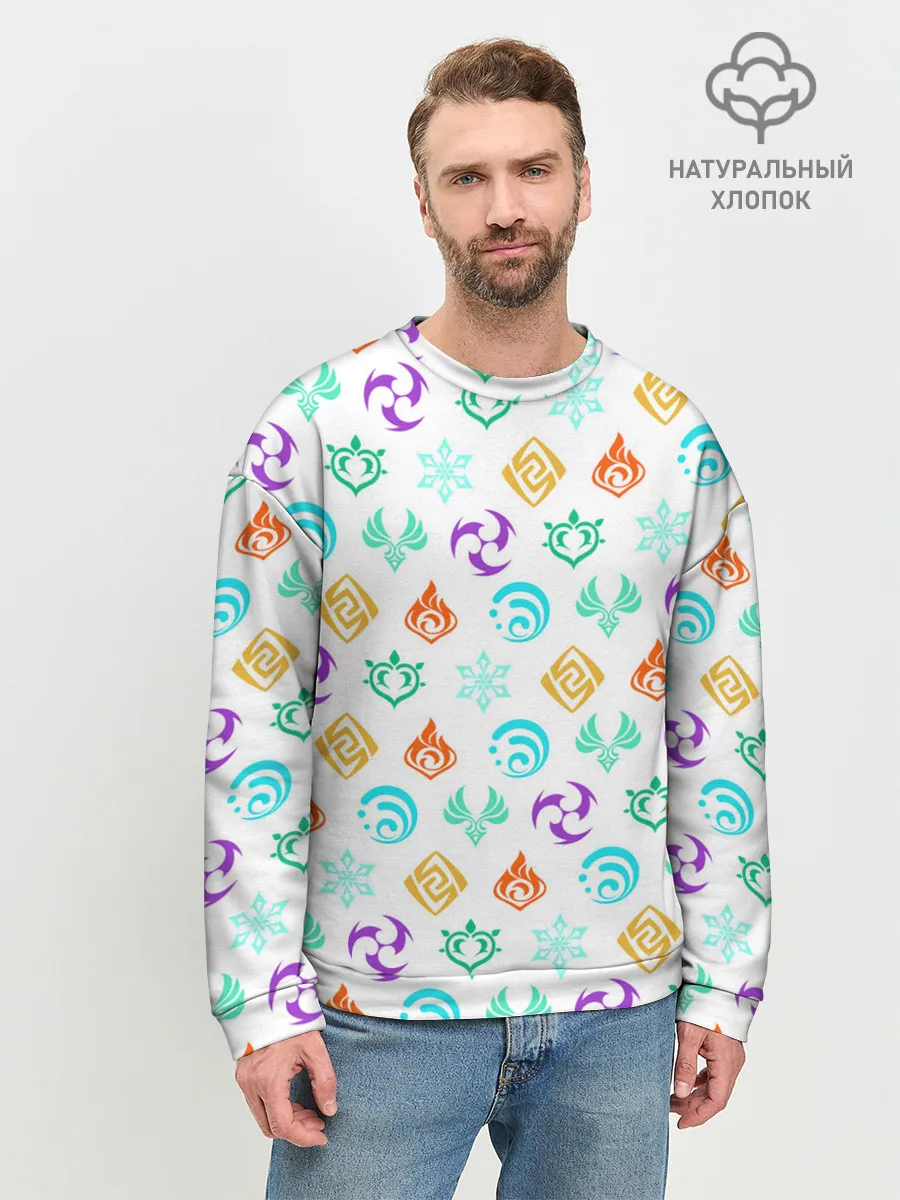 Мужской свитшот базовый / GENSHIN IMPACT ЭМБЛЕМЫ