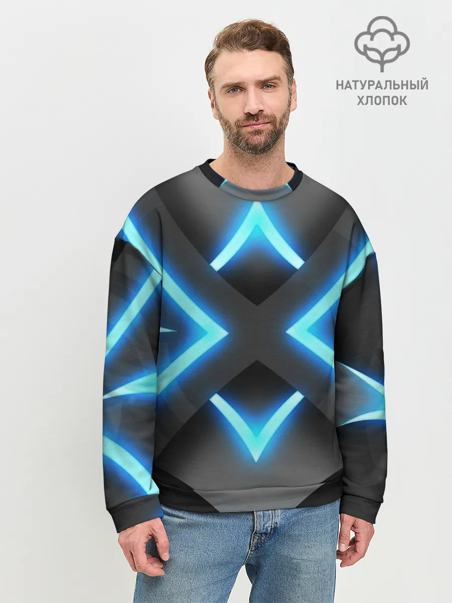 Мужской свитшот базовый / НЕОНОВЫЕ СТРЕЛКИ 3D