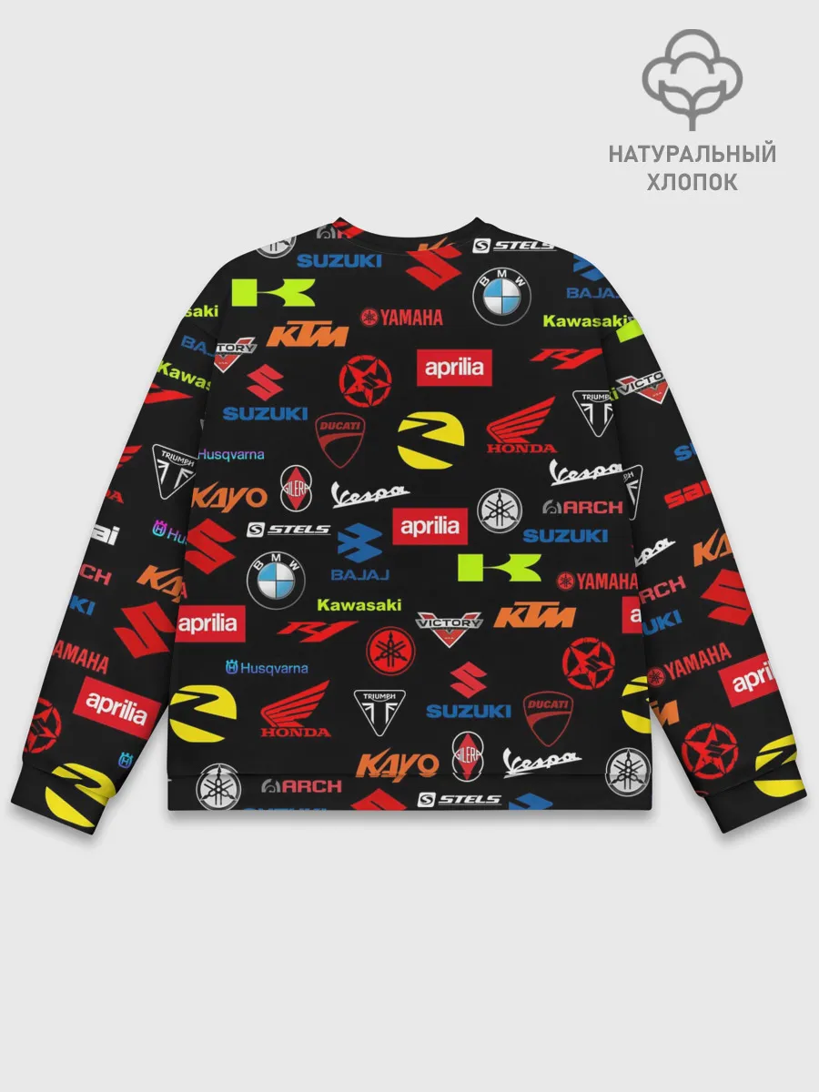 Мужской свитшот базовый / Motorcycle pattern | Мото паттерн
