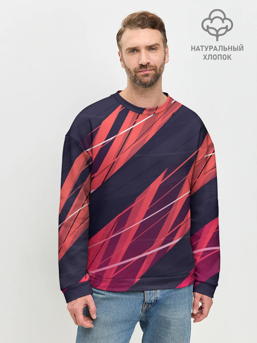 Мужской свитшот базовый / Абстракция ,,Холодный Огонь