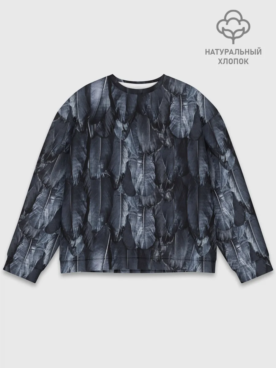 Мужской свитшот базовый / Черный Ворон