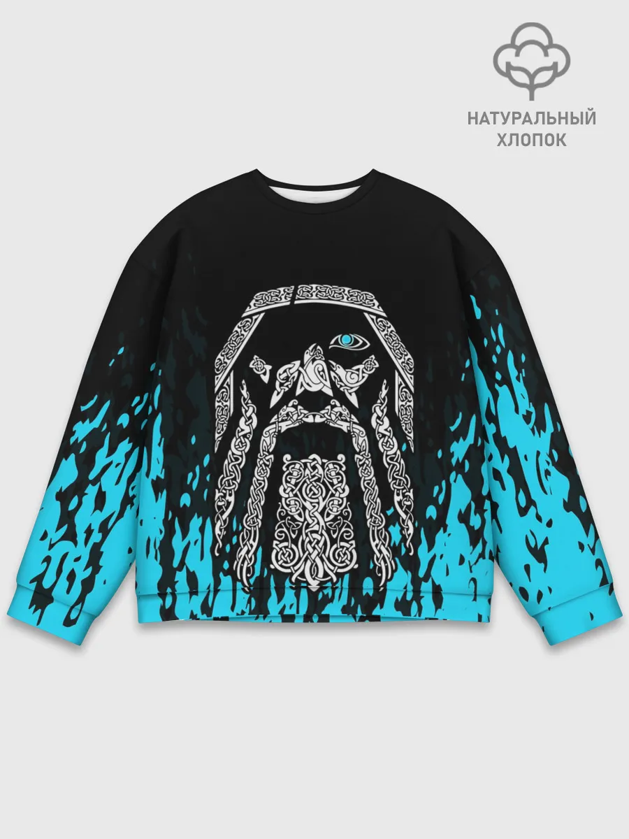 Мужской свитшот базовый / БОГ ОДИН | Узорное лицо