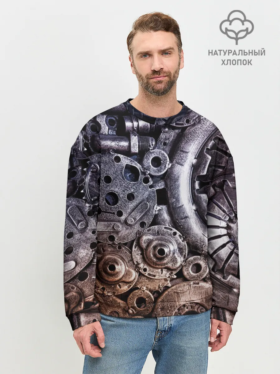 Мужской свитшот базовый / СТИМПАНК | МЕТАЛ