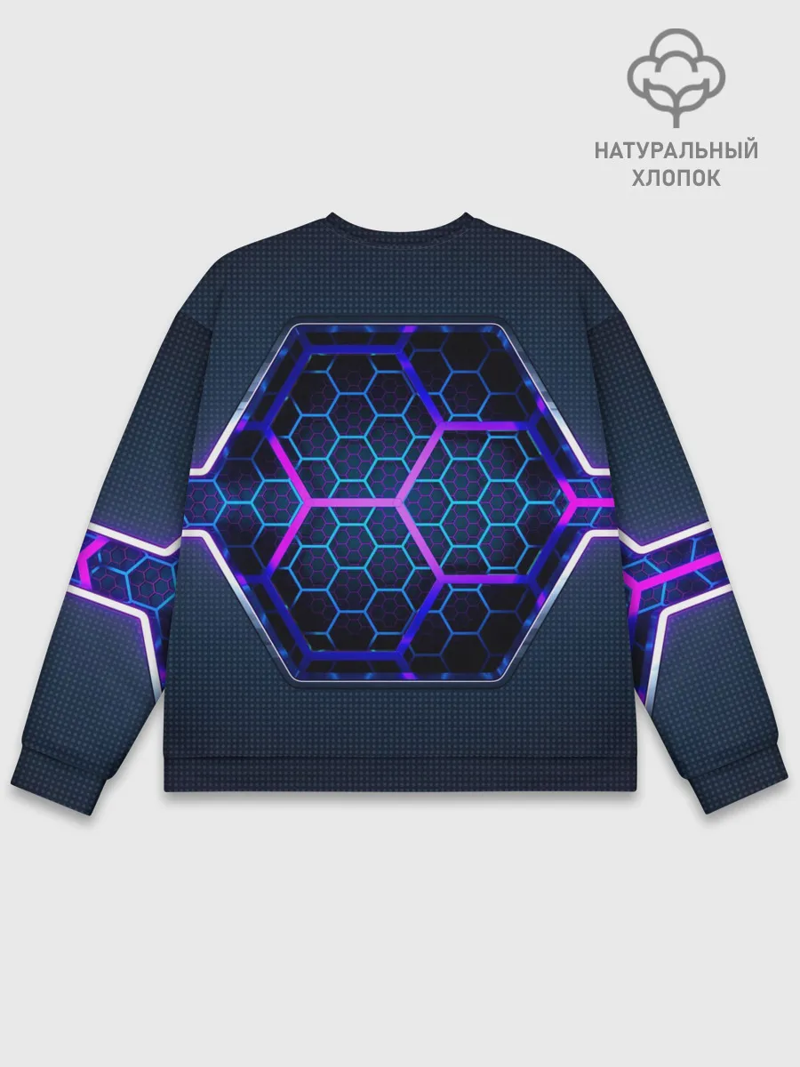 Мужской свитшот базовый / Цветные соты 3D
