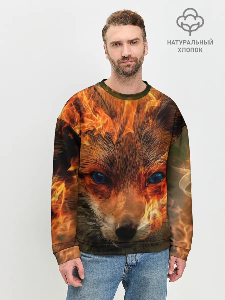 Мужской свитшот базовый / Огненная лиса