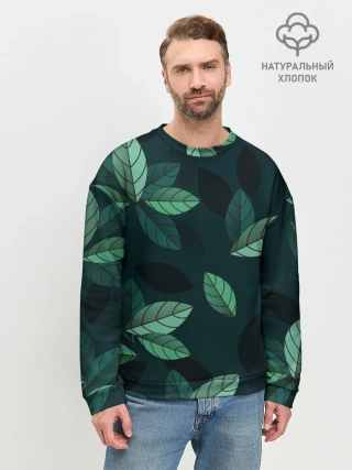 Мужской свитшот базовый / Текстура Листья
