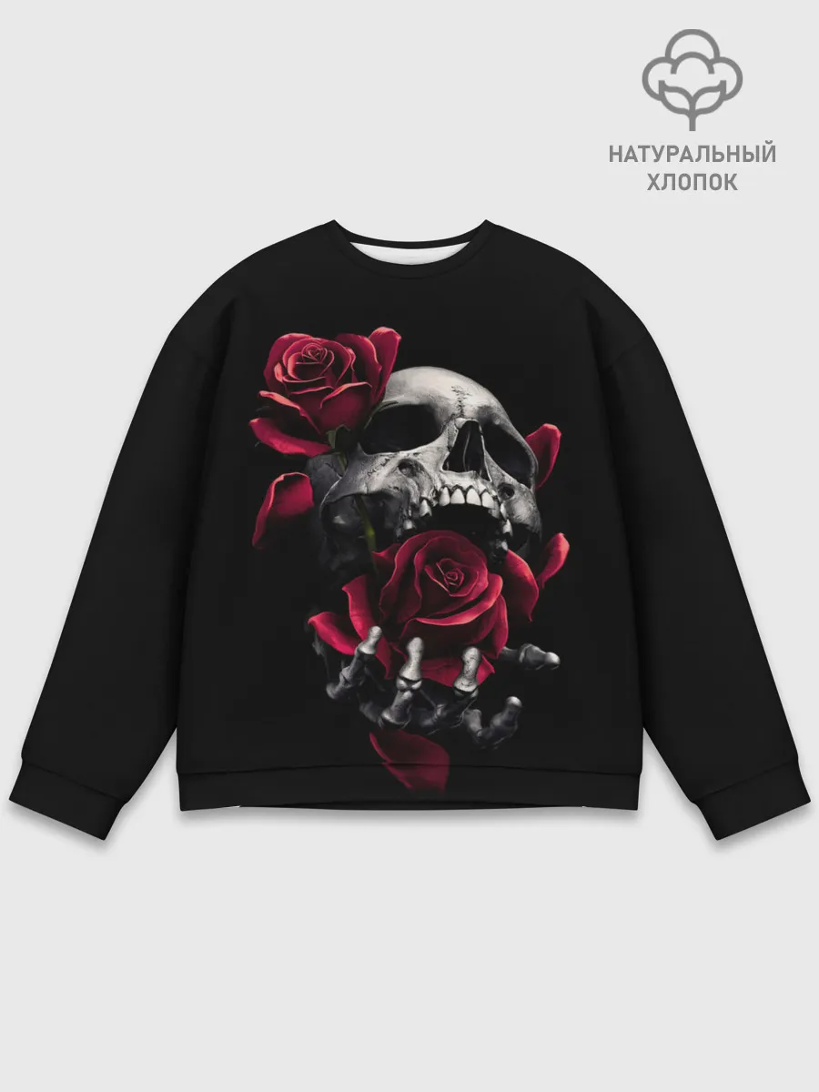 Мужской свитшот базовый / ЧЕРЕП И РОЗЫ