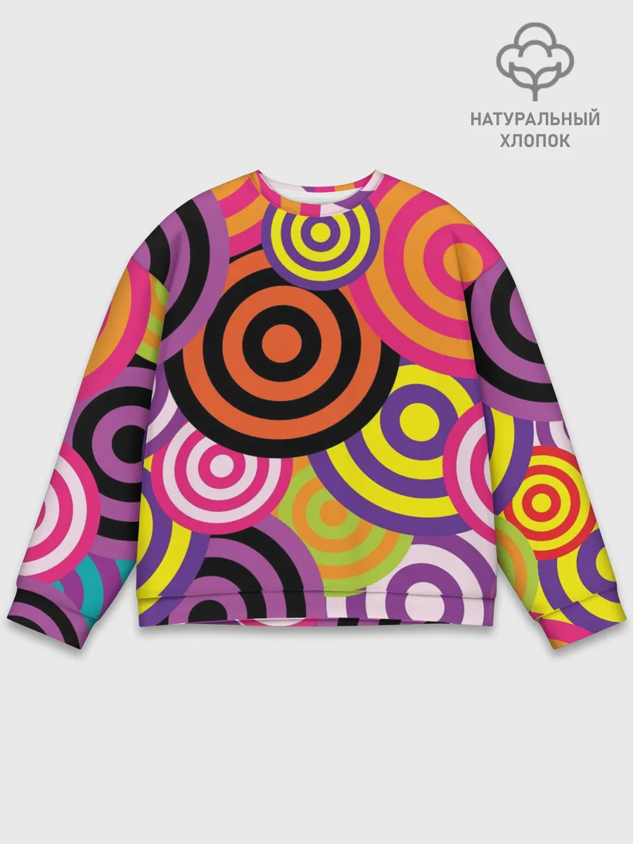 Мужской свитшот базовый / Аннотация разноцветных кругов