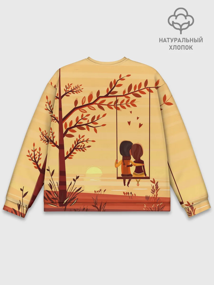 Мужской свитшот базовый / Романтика. Пара на качелях