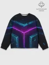 Мужской свитшот базовый / Неоновые грани 3D